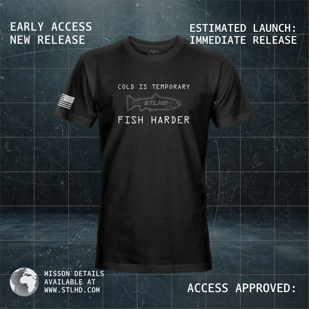 Fish Harder Tee by STLHD Gear: Tactical Style for Persistent Anglers